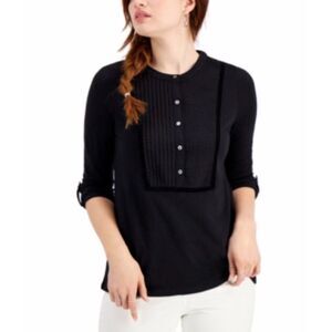 Style & Co Petite Split-Neck Top